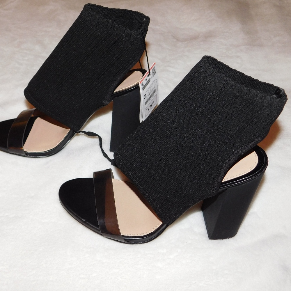 ZARA BLACK PEEP-TOE  HEELS